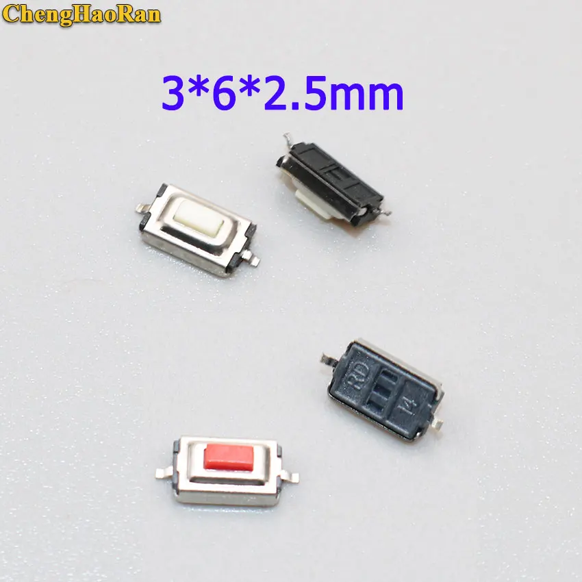 

ChengHaoRan 10pcs SMD Tactile Tact Push Button Micro Switch Momentary Two Pin Push Button Switch For MP3 MP4 3*6*2.5 mm
