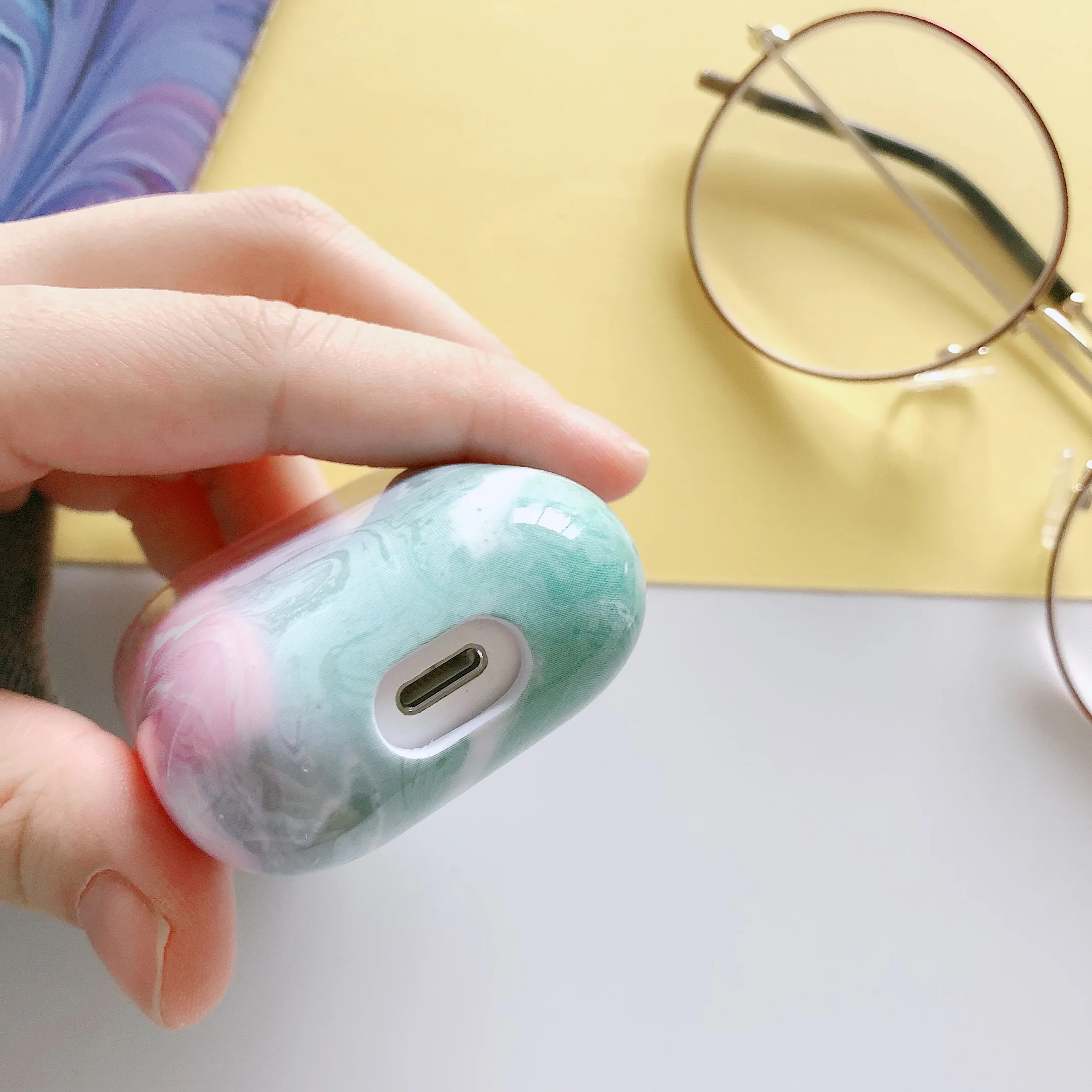 Чехол для Airpods 1 или 2 Роскошная мраморная Защитная крышка 1:1 Bluetooth наушники