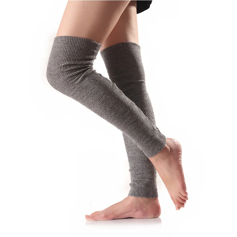 Зимние шерстяные теплые гетры Женские однотонные Модные осенние вязаные сапоги