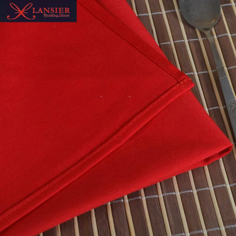 100% хлопок красный обеденный стол белая и красная салфетка свадебное украшение