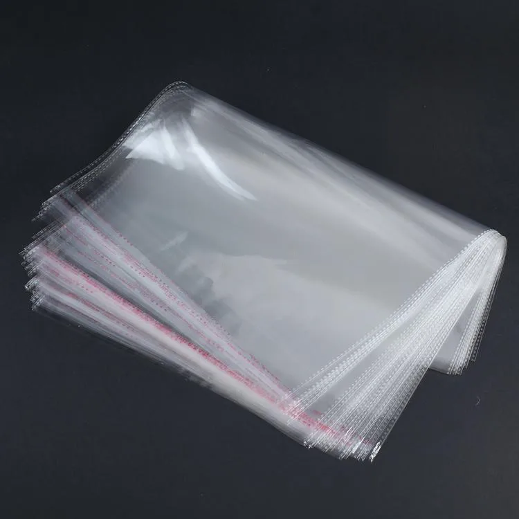 

100pcs/lot-26*35cm+3cm clear opp self-adhesive bags for magazines, newspapers, photos, CDs, bread, popcorn, nuts storage bag