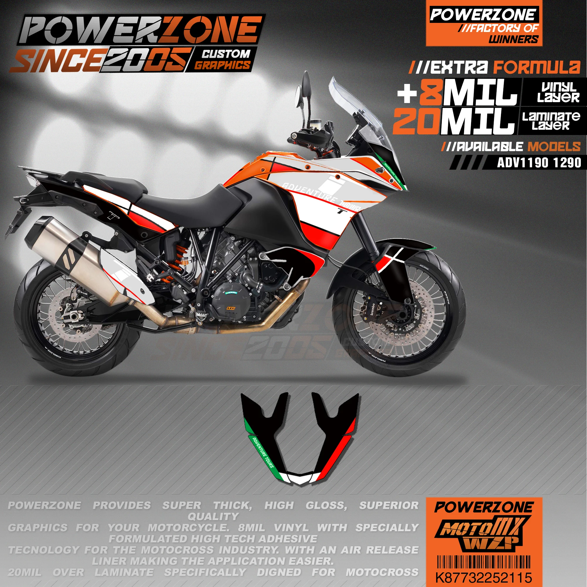 Персонализированные графические фоны PowerZone Team наклейки 3M Набор наклеек для KTM ADV