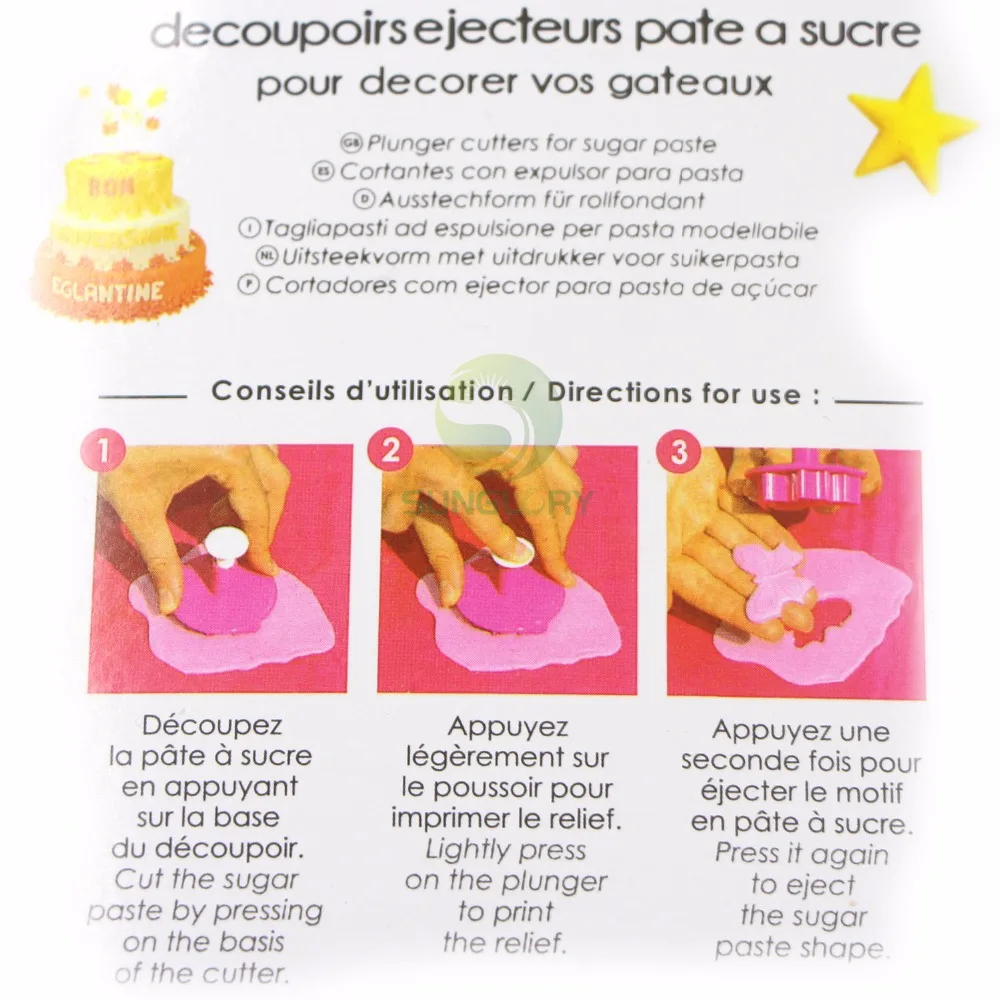 5 шт. цветок плунжерный резак сердце помадка Сахар ремесло плесень пятиконечная