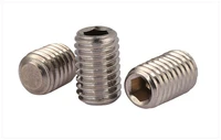 50pcslot m8681012162025 stainless steel 304 flat head set screws hex socket grub screws hardware fasteners 197