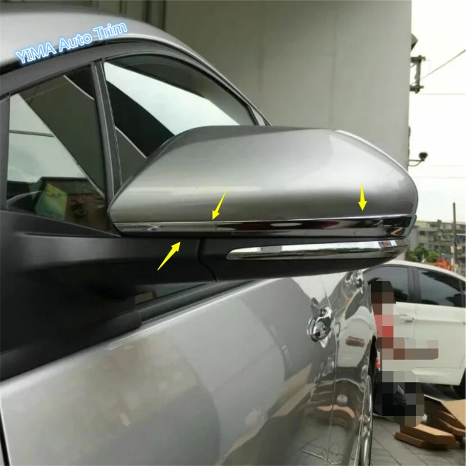 

Lapetus Auto Styling Car Door Mirror Protect Strip Streamer Cover Trim 2 Piece ABS Fit For Toyota Prius Prime PHV 2017 2018