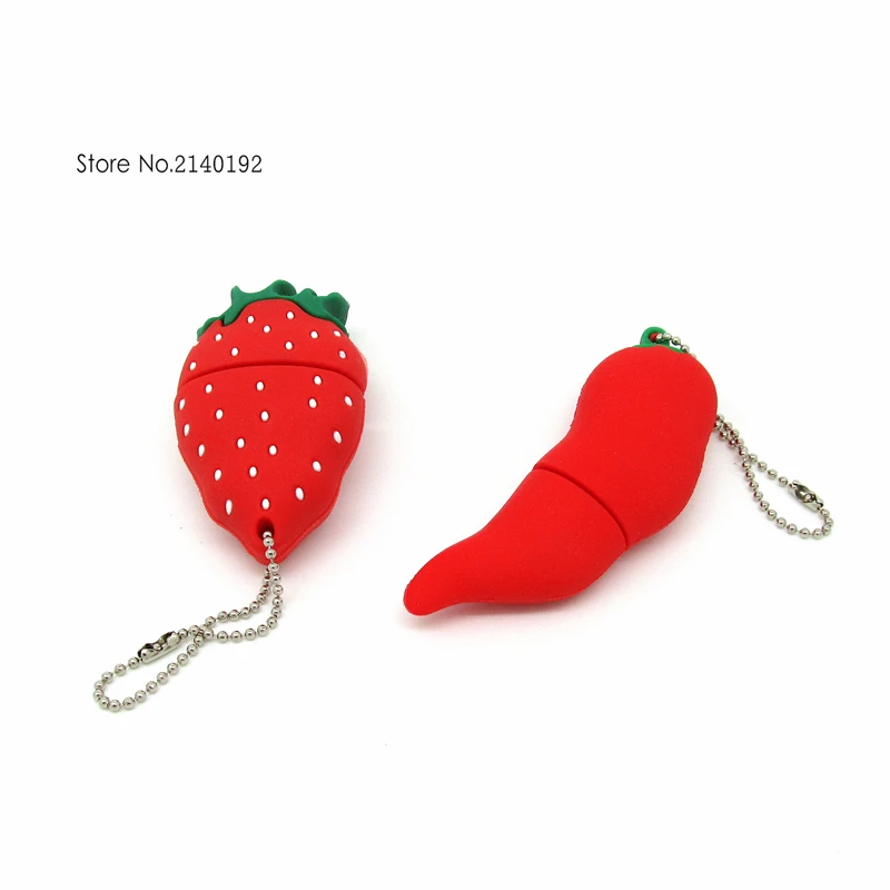 Милый USB-флеш-накопитель с изображением Красного перца Чили и клубники 4 ГБ 8 16 32