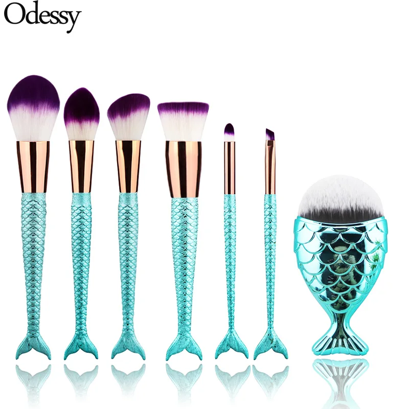 Новинка 7 шт./компл. хвост русалки макияж для бровей подводка глаз румяна