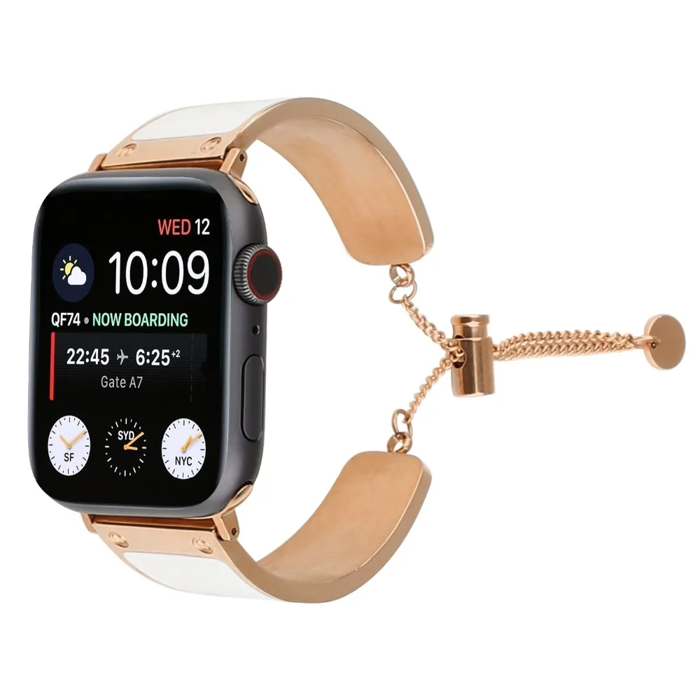 Модный браслет из нержавеющей стали ремешок для Apple Watch группы серии 4 3 2 1 сменный