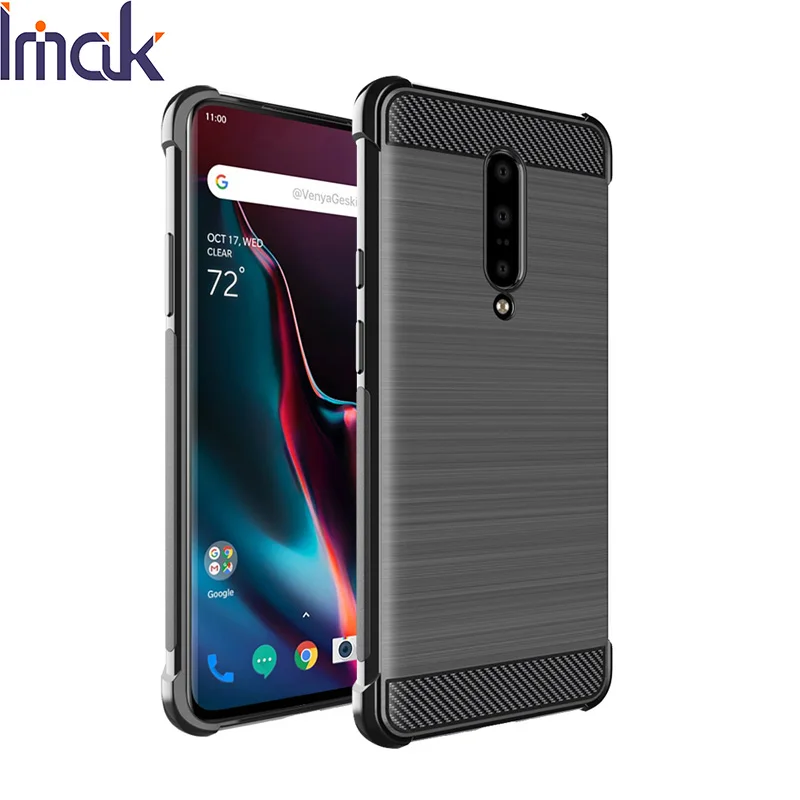 Мягкий силиконовый чехол Imak из углеродного волокна для Oneplus 7 Противоударная