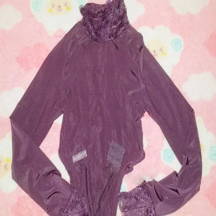 Кружевное прозрачное боди с длинным рукавом и высоким вырезом стринги водолазка