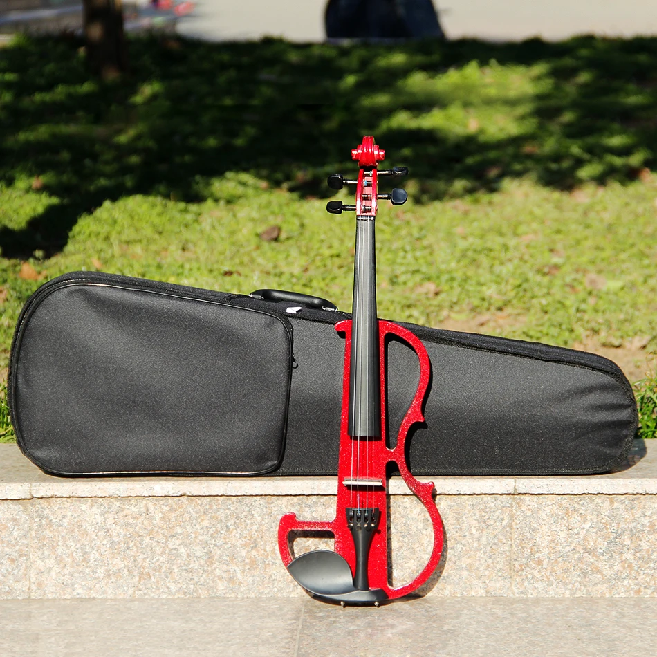 Темно красный Жесткий Чехол для скрипки 4/4 электрическая скрипка ручной работы с