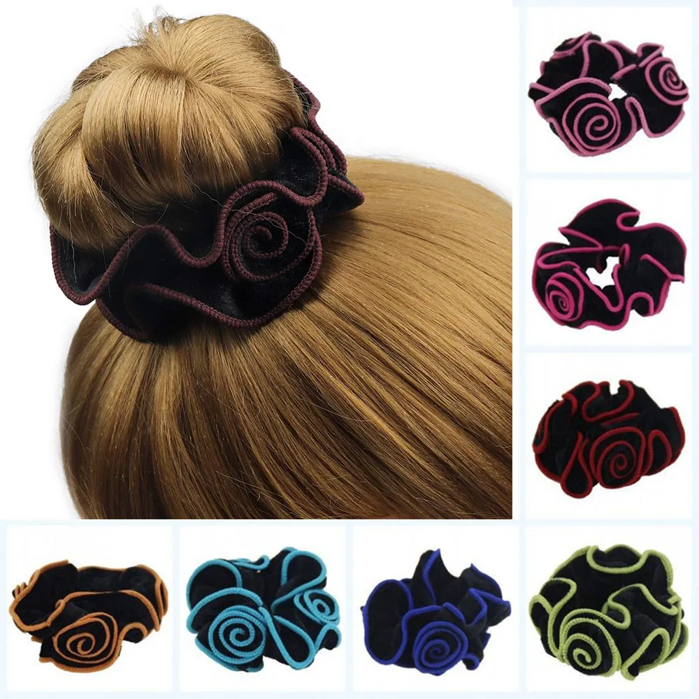 1 шт. Женские Элегантные Бархатные Однотонные эластичные резинки для волос