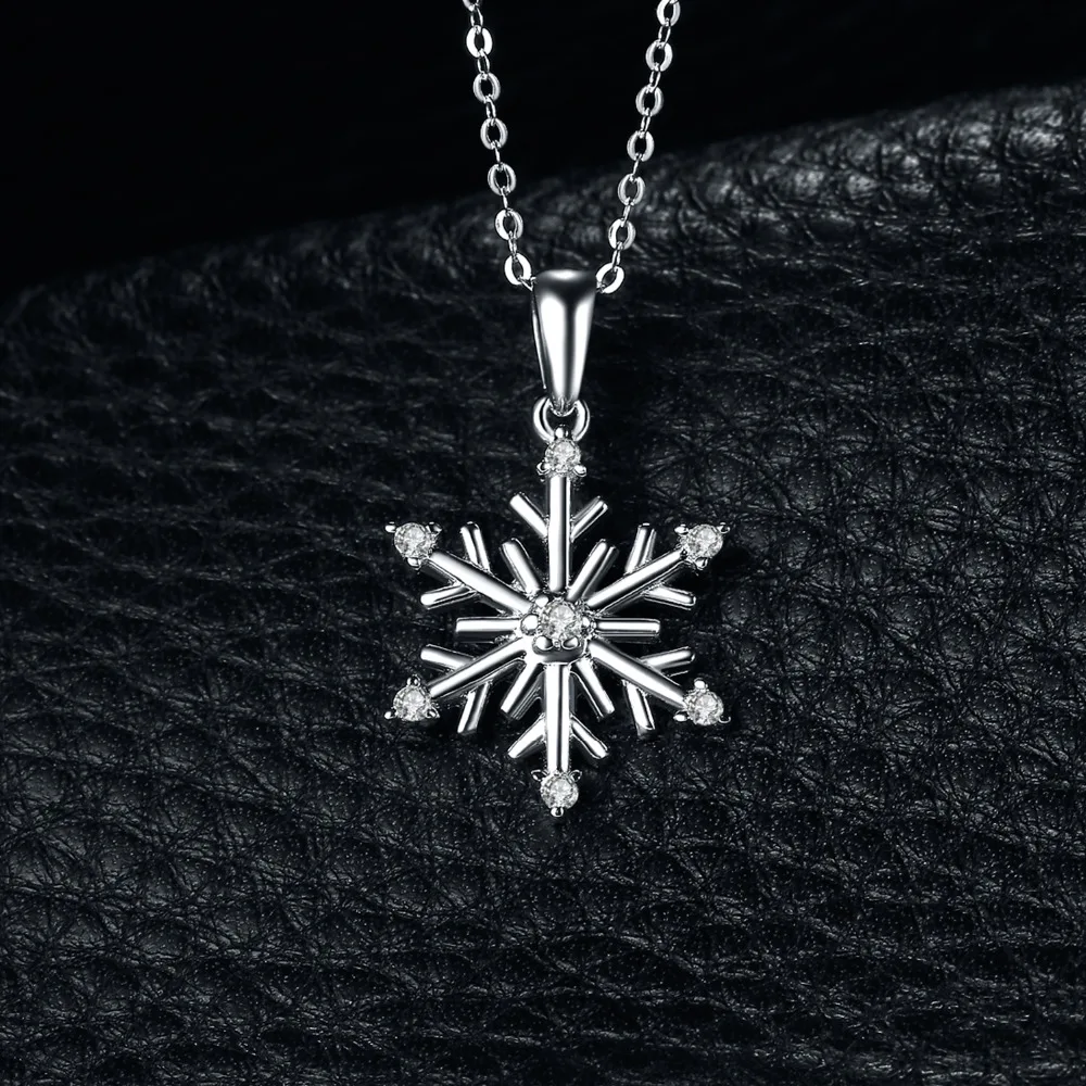JewelryPalace Snowflakes Cubic Zirconia Pendnat Necklace 925 Sterling Silver Gift For Women Fashion Jewelry Not Include A Chain | Украшения