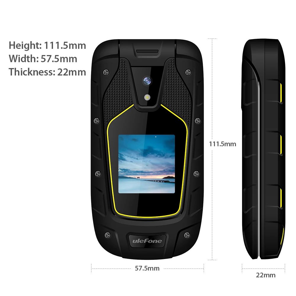 Ulefone Armor флип Водонепроницаемый IP68 1200 мАч 1.3MP Dual Sim 2 4 дюймов + 1 44 экран представлен