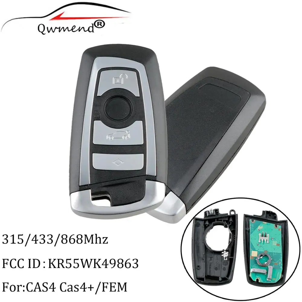 QWMEND умный дистанционный ключ брелок от машины 4 кнопки для BMW F CAS4 5 серии 7 Uncut Blade 315