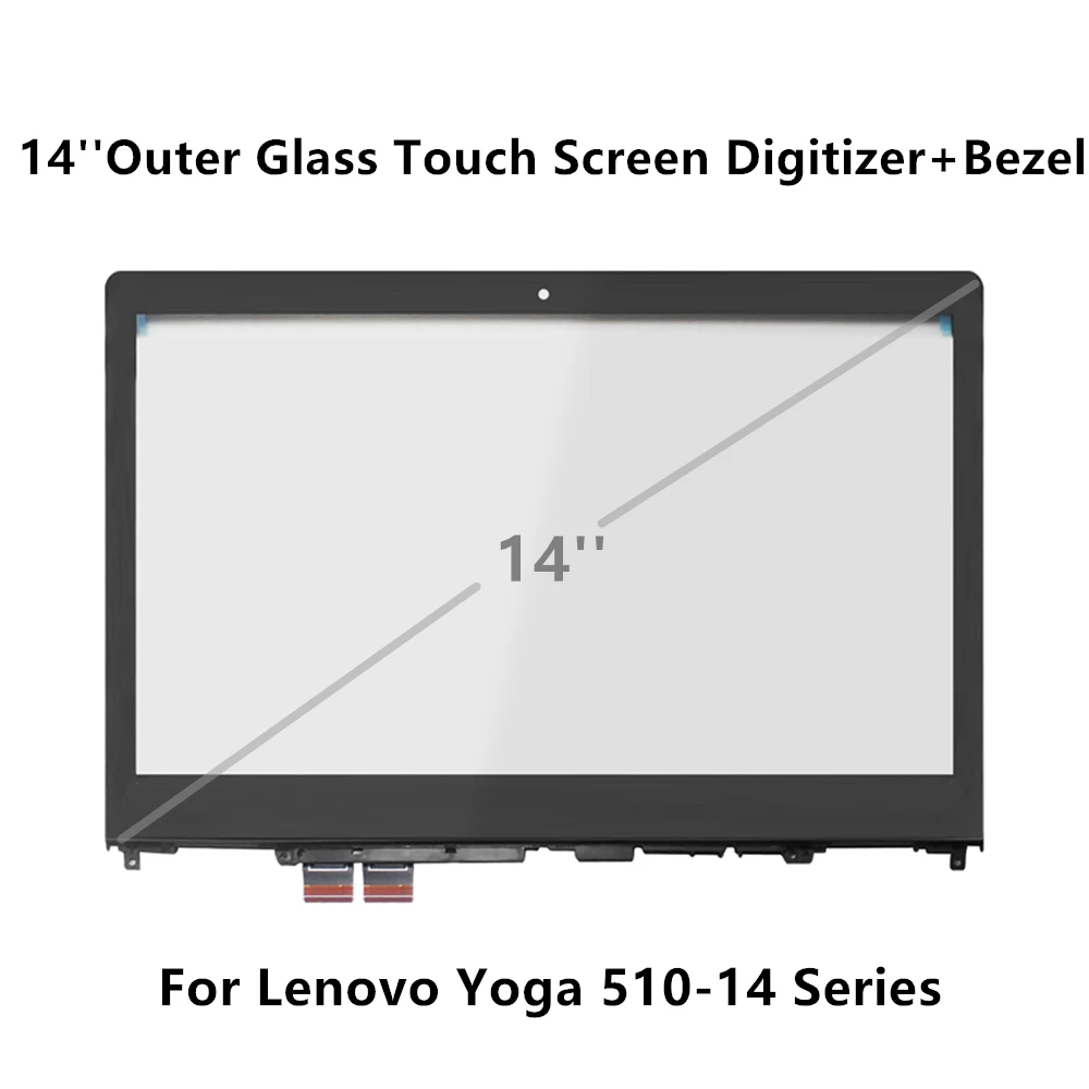 FTDLCD 14 ''внешнее стекло сенсорный экран дигитайзер + рамка для Lenovo Yoga 510 серии 14IKB