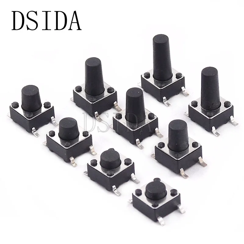 20 шт./лот SMD переключатель 6*6*5 мм 4-контактный тактовый Кнопочный