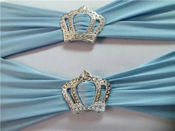 Стрейчевая повязка на стул из спандекса 100 шт. пластиковые пряжка с короной 43