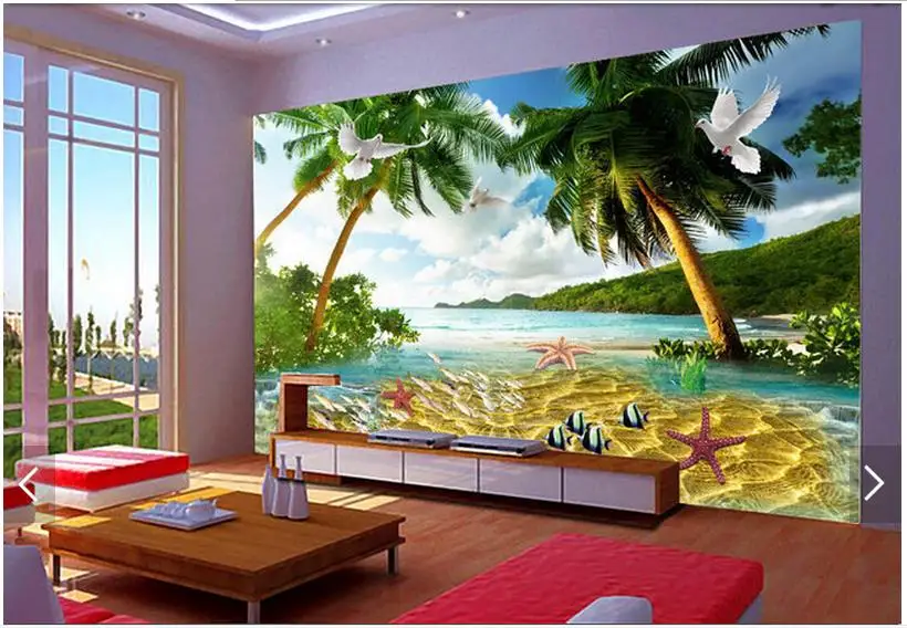 3d фотообои на заказ настенные панели для телевизора с изображением Морского