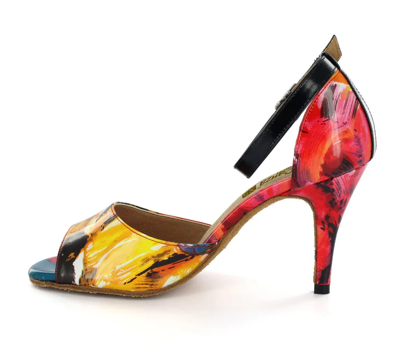 2017 Zapatos Salsa Mujer цветок Для женщин девочек Костюмы для латиноамериканских танцев