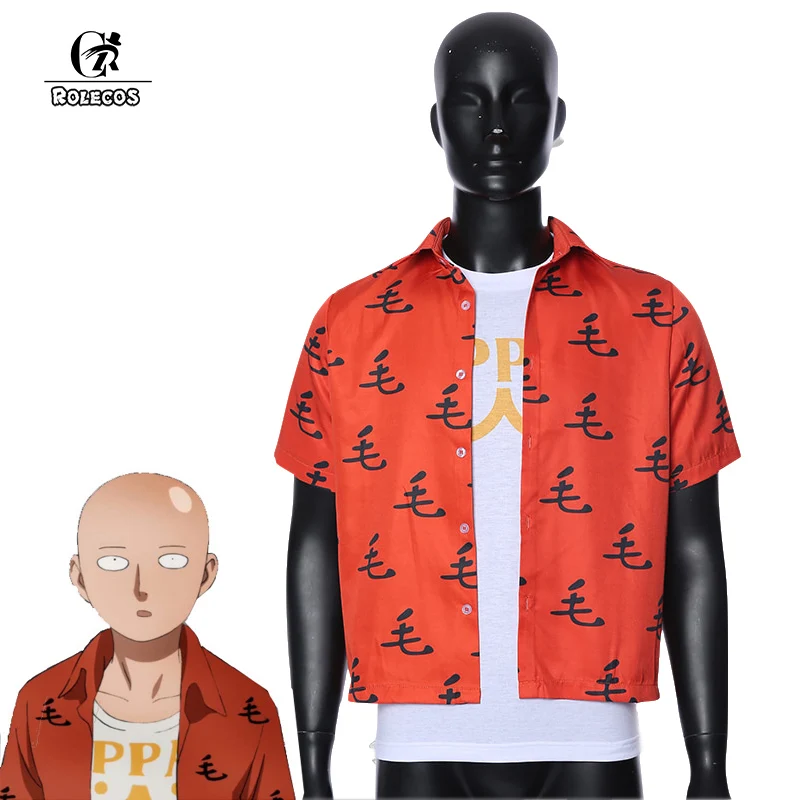 Rolecos Аниме One Punch Man 2 Косплей Костюм герой Сайтама рубашка Oppai Повседневная