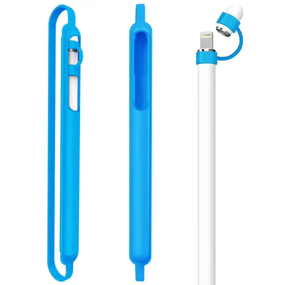 Blue Ручка для экрана планшета держатель карандаша чехол Крышка защитный рукав стилус мягкий силиконовый кошеек для Apple iPad Pro Карандаш 9,7 10,5 - Цвет: Blue