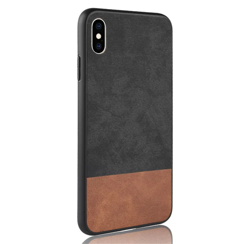 For Apple iPhone XS case X back cover silicone fabric cowboy PU leather protective phone Max | Мобильные телефоны и
