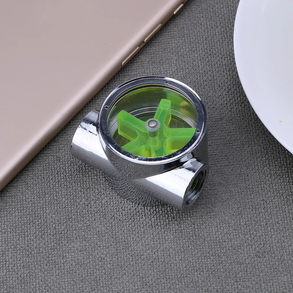 

NEW Water Flow Meter Green Color G1/4 5-Leaves Impeller Metal Water Flow Meter For PC Water Cooling System