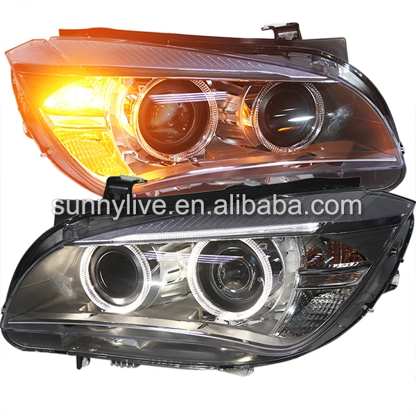 Для BMW X1 E84 светодиодный Ангельские глазки головной светильник с HID комплект для