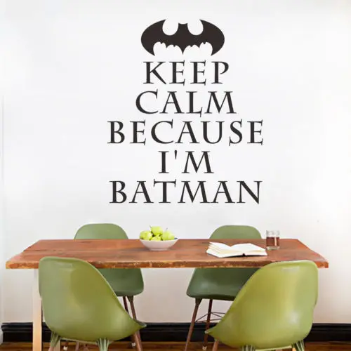 Keep Calm I'm Batman английские цитаты Виниловая наклейка на стену для мальчиков декор