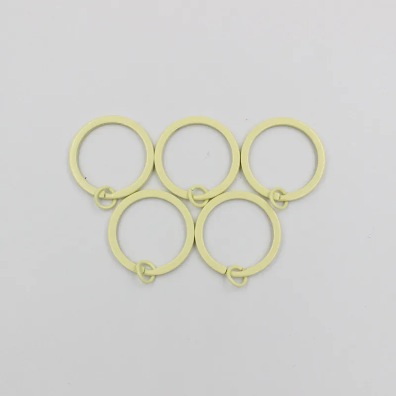 Light Yellow 20 шт./лот, красочное кольцо для ключей, соединительный брелок для ключей DIY, аксессуары для ключей - Цвет: Light Yellow