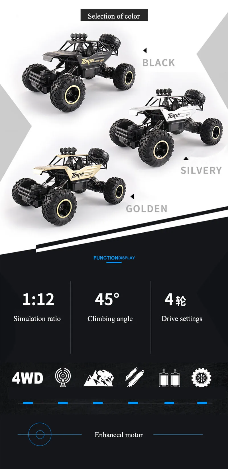 RC автомобиль трансформации вездеход восхождение дистанционного Управление грузовик Вождение рок-кроулер гоночный автомобиль для рок-Bigfoot машины Модель внедорожные