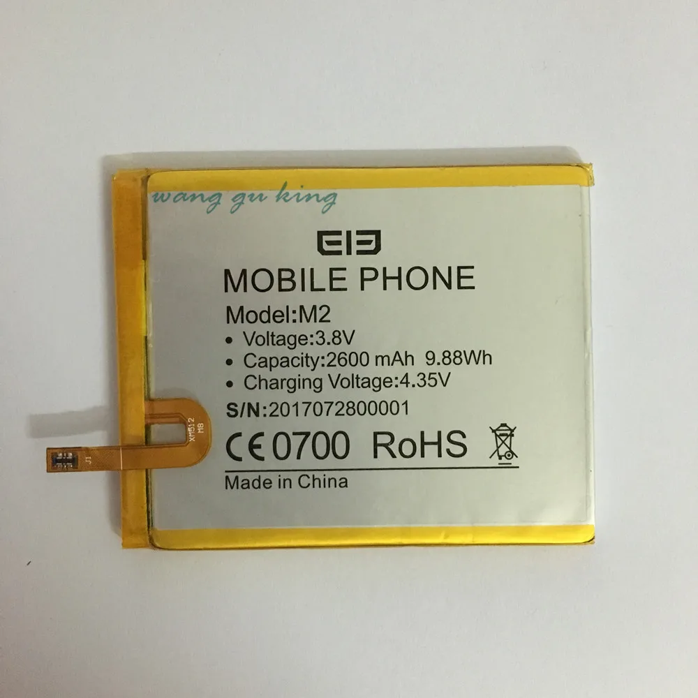 

100% Оригинальный запасной аккумулятор Elephone M1 2600mAh для Elephone M2 умный мобильный телефон + + номер отслеживания + в наличии