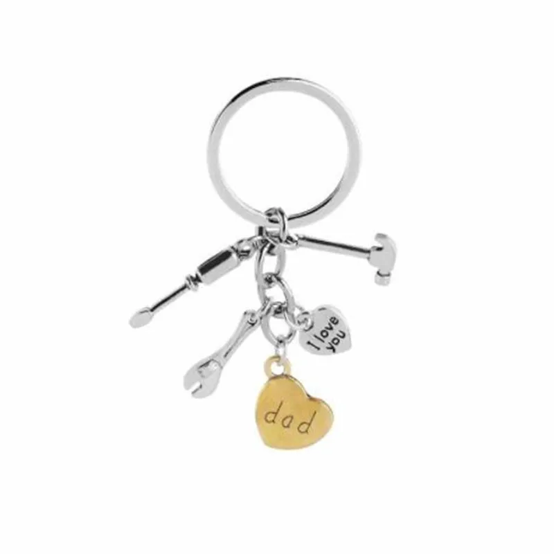 WKOUD New Creative Letter I Love You Mom Dad Pendant Keychain Repair &amp Kitchen Tools Keyring Key Chains Mother Father's Day Gift |