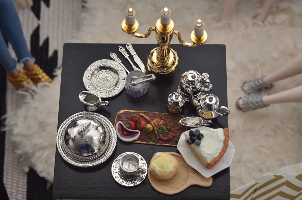 

G10-X044 children baby gift Toy 1:12 Dollhouse mini Furniture Miniature rement accessories Alloy sauce cup 1pcs