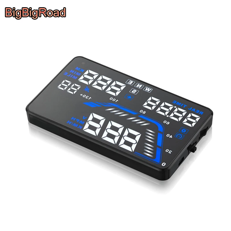 BigBigRoad 5 дюймов Автомобильный GPS HUD Дисплей лобовое стекло проектор Спутниковое