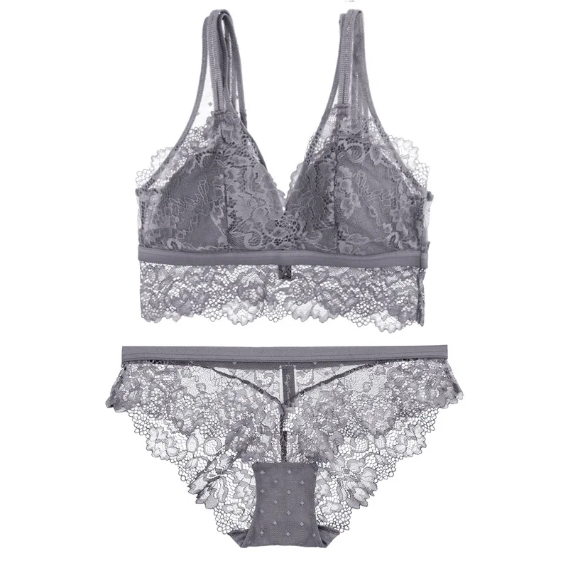 Комплект женского кружевного нижнего белья с чашками пуш-ап | Женская одежда