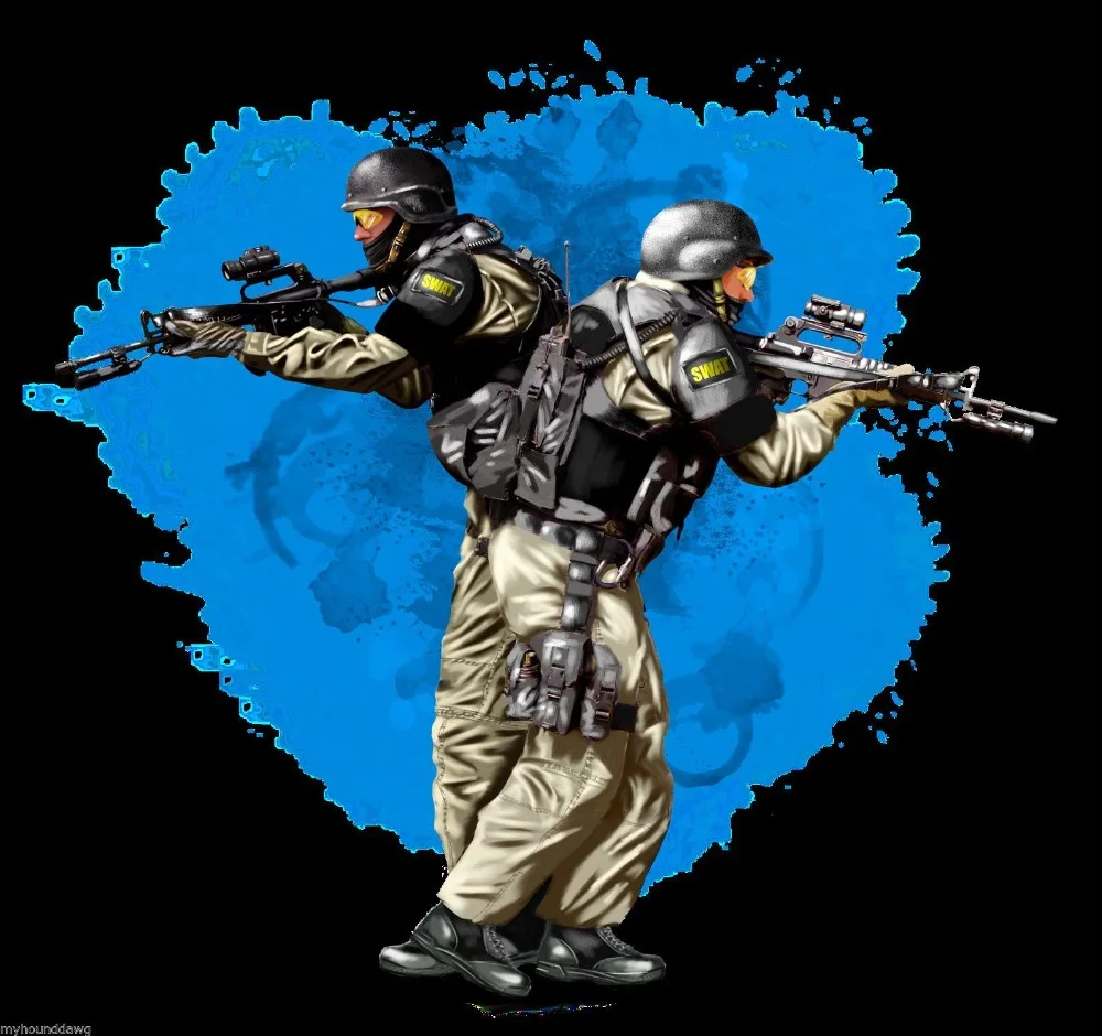 

Funny Clothing Casual Short Sleeve Swat Officers With Guns T-Shirt, Tee Shirt