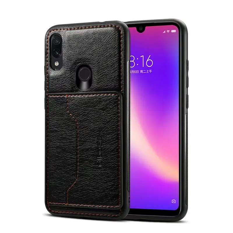 Чехол для Xiaomi Redmi 7 задняя крышка чехол Магнит искусственная кожа Слот Карт