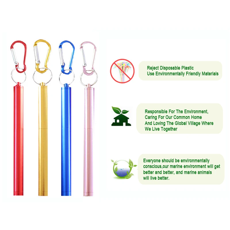 EIMAI портативная телескопическая из нержавеющей стали Питьевая солома дорожная