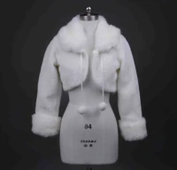 long sleeved fake fur coat jacket bride short top warm shawl bridesmaid party warm coat white ivory