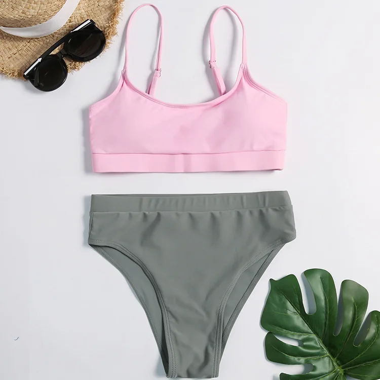 

Sexy High Cut Bikinis Women Push Up Bikini Set Spaghetti Strap Swimwear High Waist Swimsuit Women Bathing Suit Biquini Beachwear