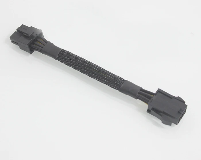 Кабель адаптера питания 50 шт./лот PCI-E 6 pin к 8 18AWG с черным рукавом для видеокарты GPU