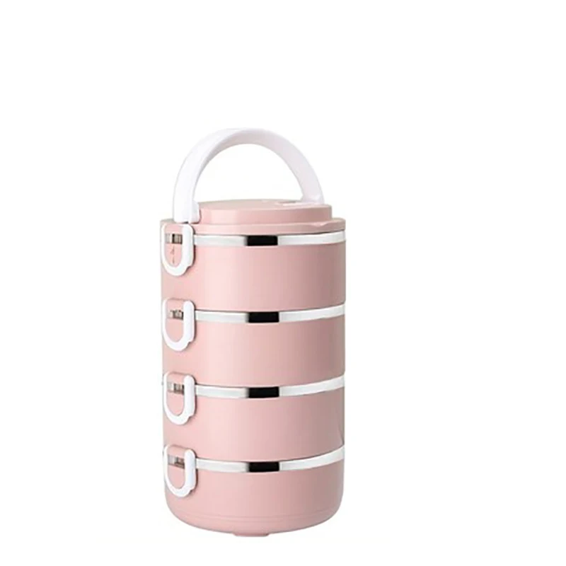 Pink4 ONEUP 304 многослойный Ланч-бокс контейнеры для еды Детские контейнеры для хранения еды с отделениями Бенто-бокс изоляционные коробки для пикника - Цвет: Pink4