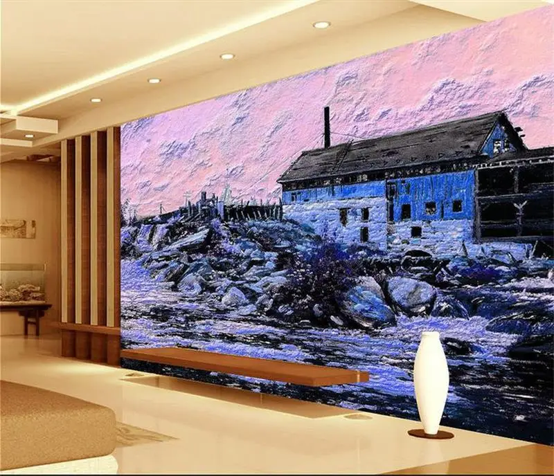 Пользовательские 3D фото обои комнаты нетканые фрески цвет рельеф дом картина HD