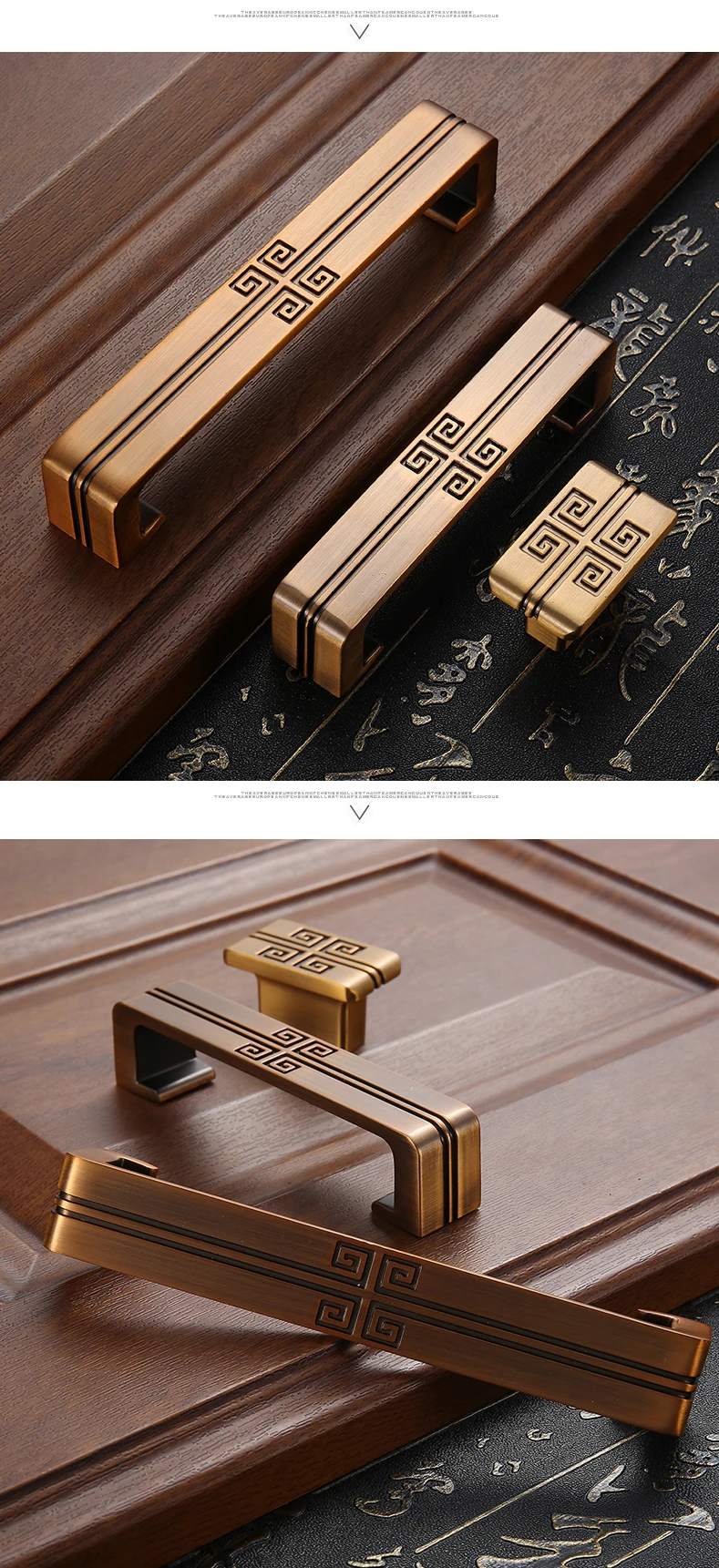 Chinese Classical Cabinet Medicine Cabinet Door Handle Antique Copper Cabinet Drawer Wardrobe Wine Cabinet Pulls