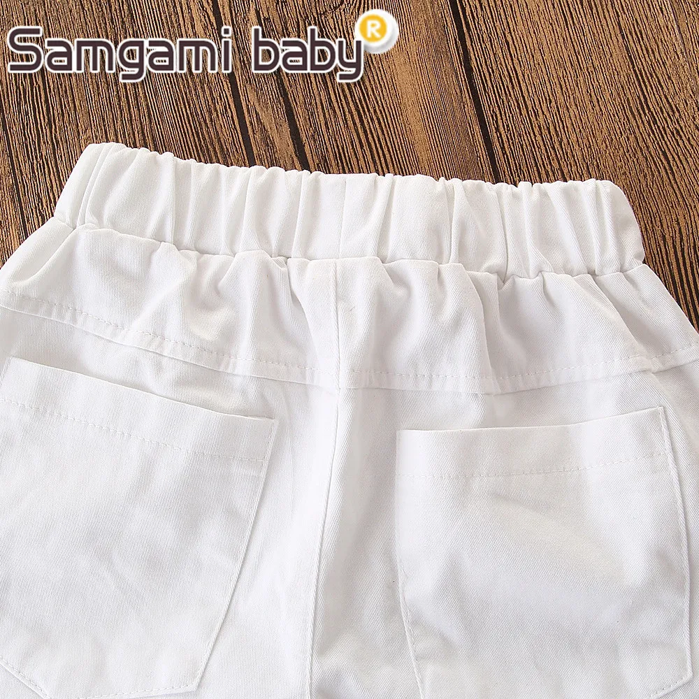 SAMGAMI/комплект летней одежды для маленьких девочек топы с короткими рукавами +