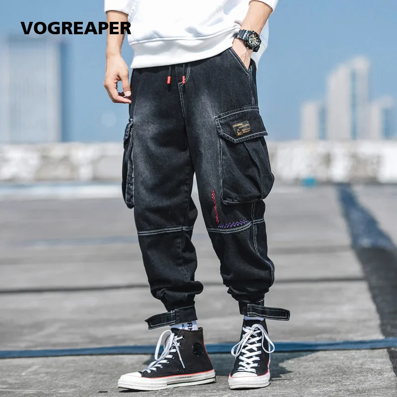 Весенне осенние уличные свободные джинсы в стиле хип хоп мужские джинсовые