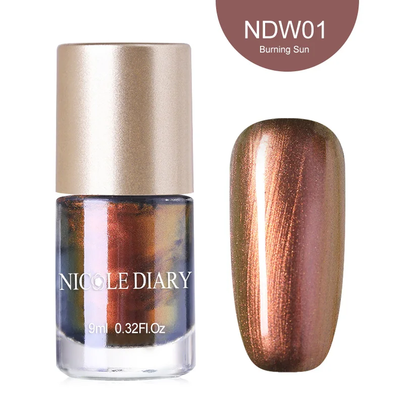 NDW01 NICOLE DIARY Хамелеон пилинг лак для ногтей на водной основе песок Звезда Блеск лак для ногтей на черной основе необходимый лак для ногтей - Цвет: NDW01
