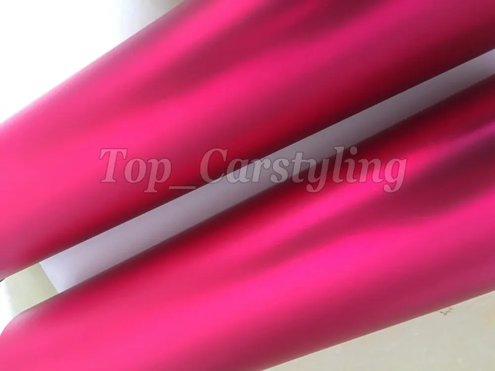 Роскошная атласная хромированная розово красная виниловая автомобильная пленка